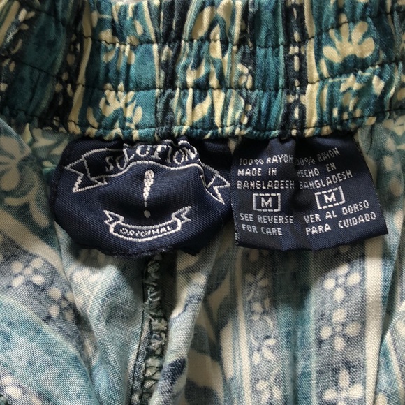 Vintage Solutions 80’s Green Print Blouse and Skort Matching Set - Picture 4 of 16